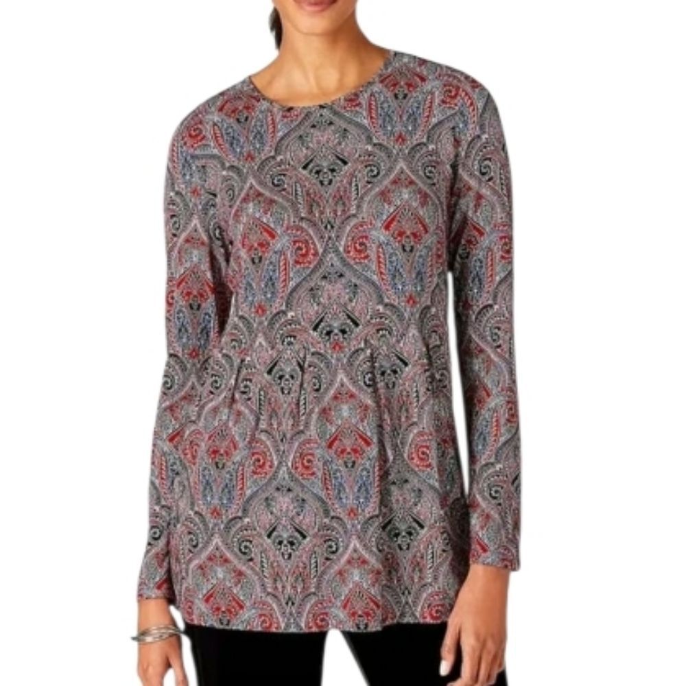 J. Jill Boho Print Rayon Blouse